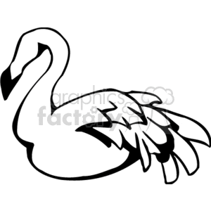 300x300 Royalty Free Black And White Abstract Of Resting Flamingo 130414
