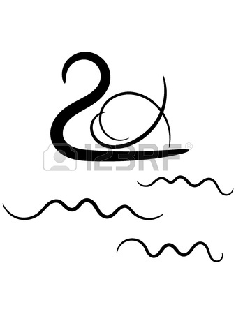 338x450 Abstract Vector Black Swan Isolated On White Background Royalty