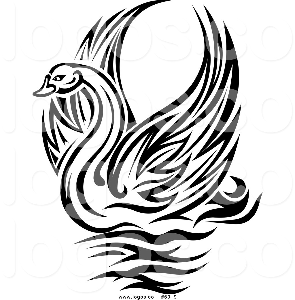 1024x1044 Royalty Free Vector Of A Logo Of A Black And White Graceful Swan