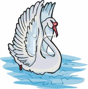 296x300 White Swan Clipart
