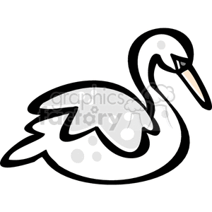 300x300 Royalty Free Cartoon Swan 129146 Vector Clip Art Image