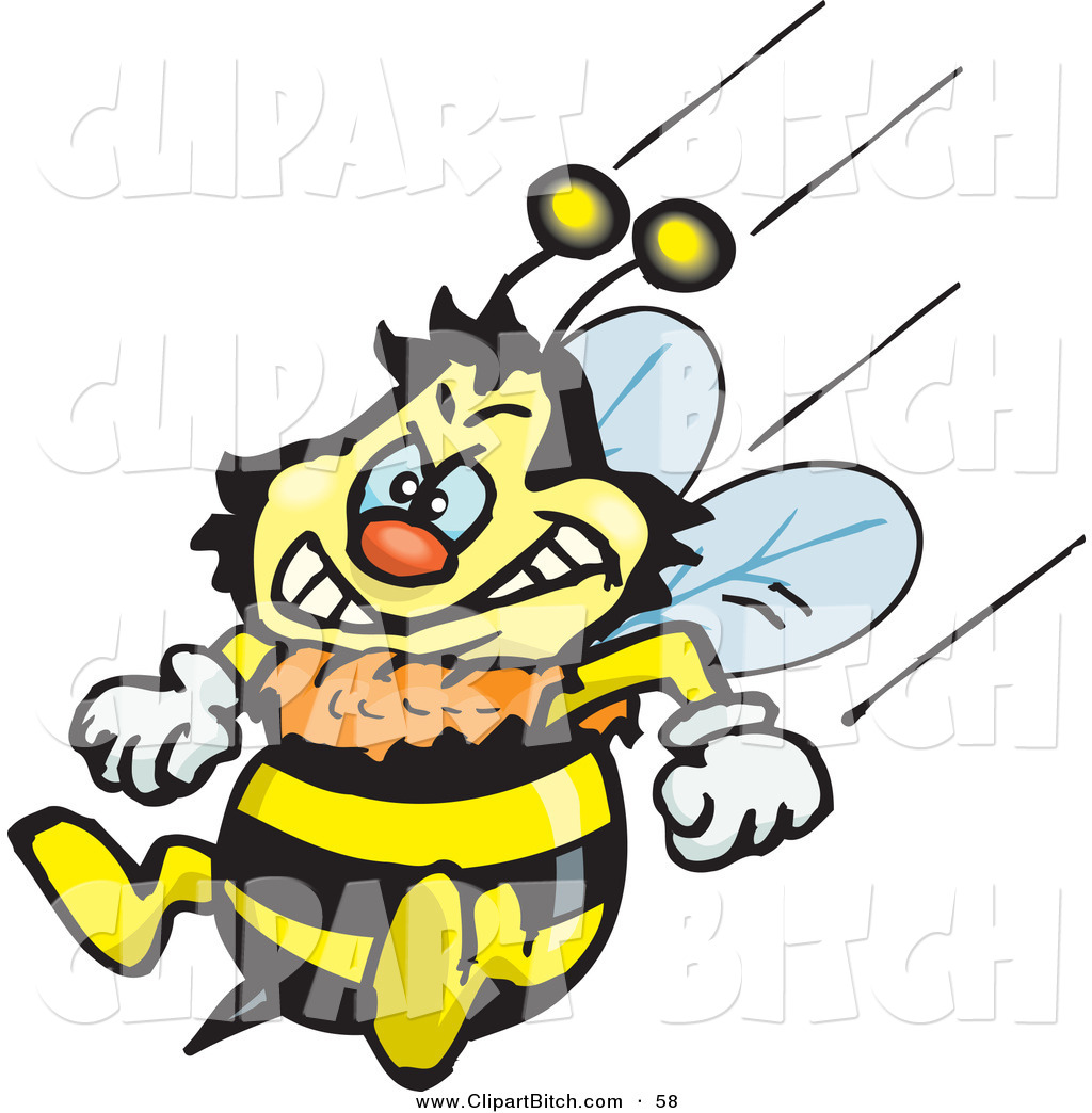1024x1044 Clip Vector Art Of A Mad Honey Bee Character Flying With His