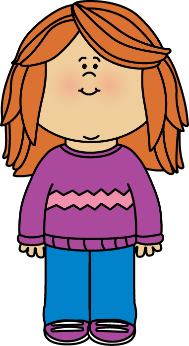 381x696 Girl Wearing A Sweater Clip Art