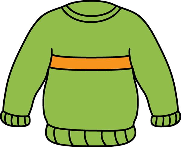 600x486 Green And Orange Sweater Clip Art