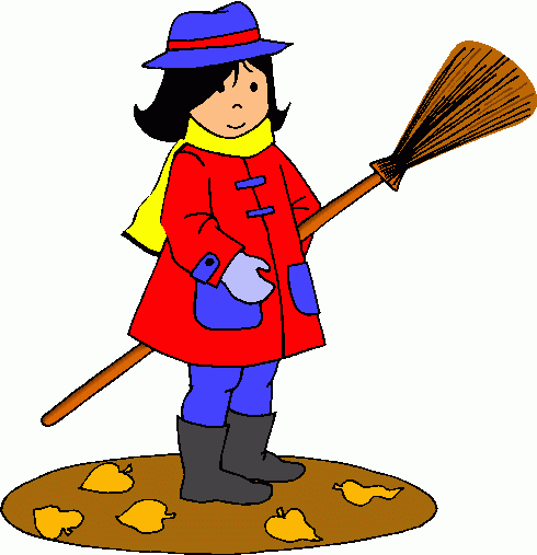 490x507 Sweeping The Garden Clipart