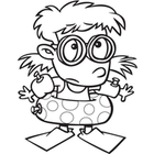 140x140 Kids Swimming Clipart Black And White