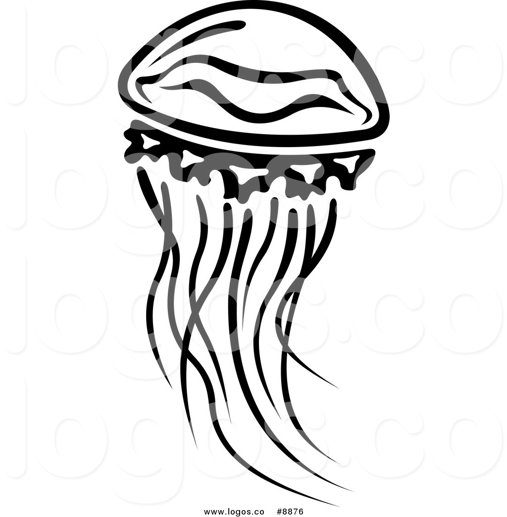 1024x1044 Royalty Free Clip Art Vector Logo Of A Black And White Jellyfish