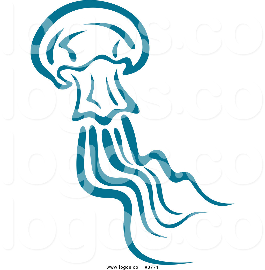 1024x1044 Royalty Free Clip Art Vector Teal Jellyfish Swimming Logo By
