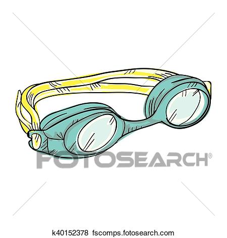 450x470 Clip Art Of Swimming Goggles Equipment K40152378