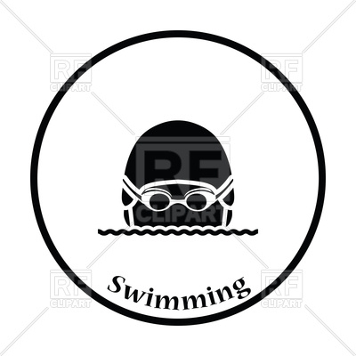 400x400 Icon Of Swimming Man Head Royalty Free Vector Clip Art Image