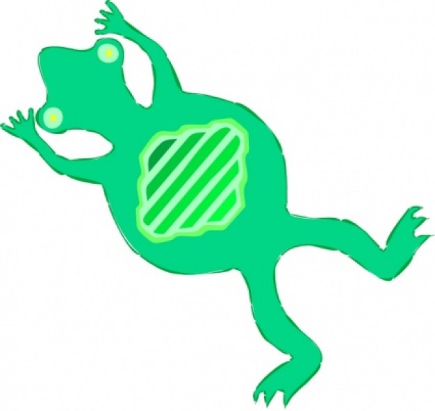 626x592 Green Flat Frog Swimming Clip Art In Bottom View Download Free