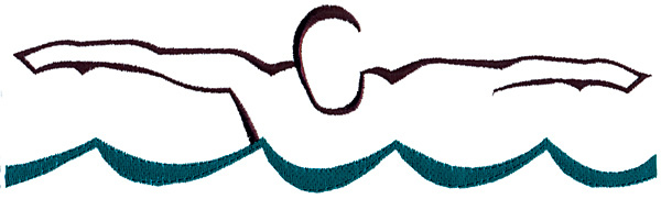 600x191 Sports Embroidery Design Butterfly Swimmer From Grand Slam Designs