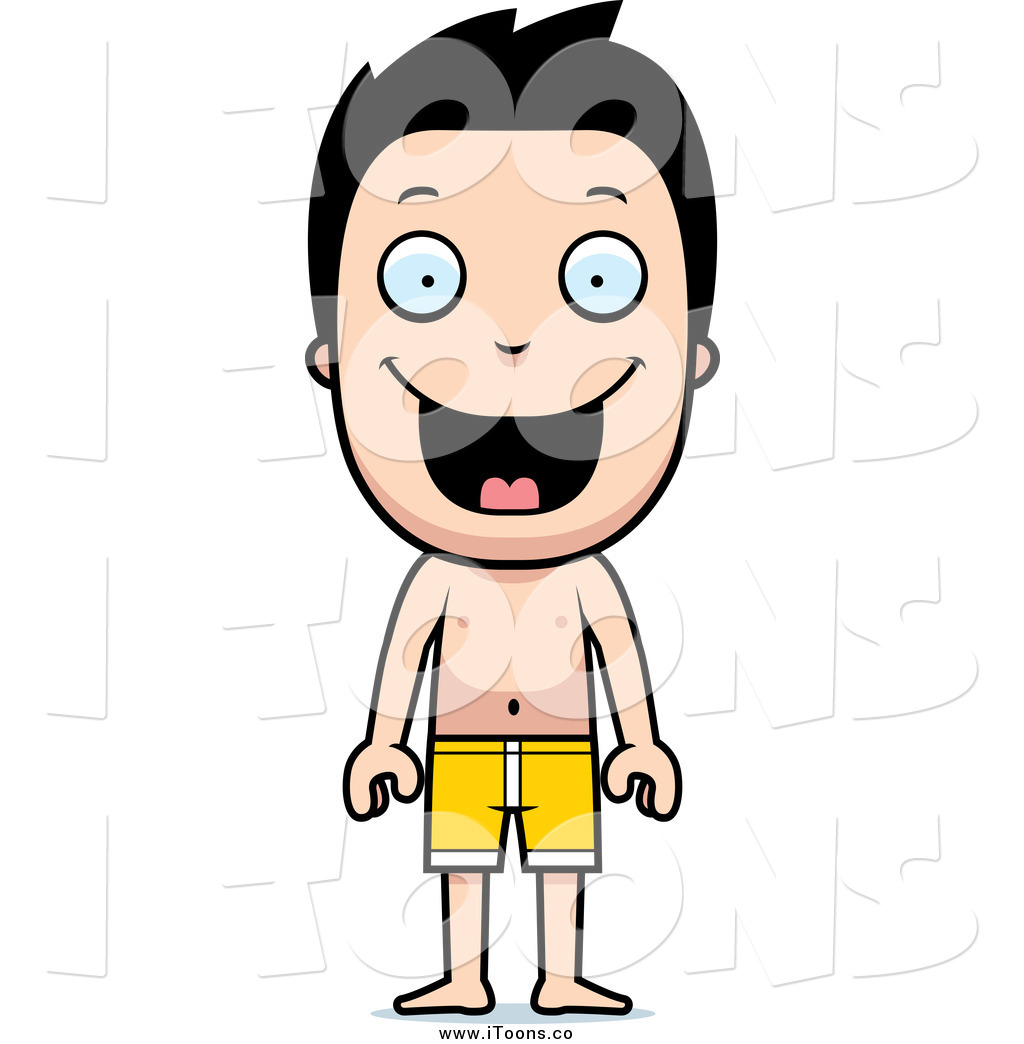 1024x1044 Vector Clip Art Of A Happy Summer Boy Wearing Yellow Swim Trunks