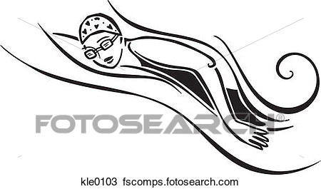 450x265 Drawing Of A Woman Swimming Kle0103