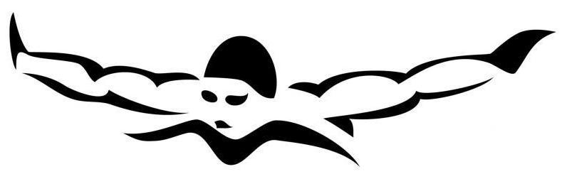 789x245 Swimmer Butterfly Stroke Silhouette Vinyl Wall Art Sticker