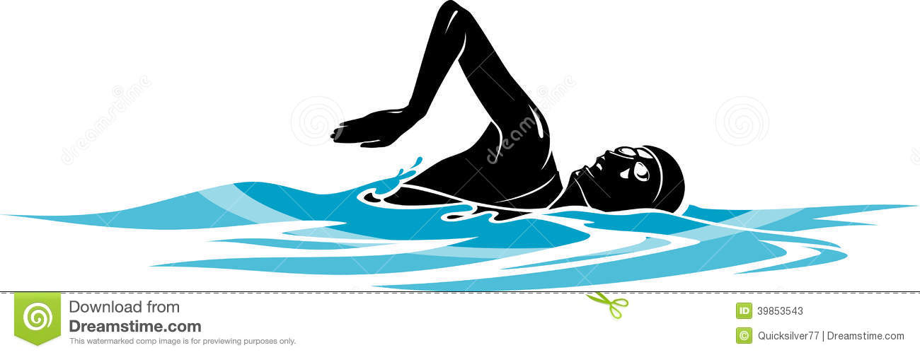 1300x502 Swimming Clipart Silhouette