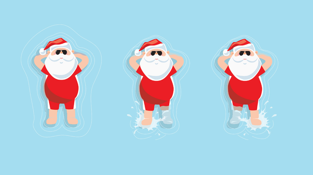 1000x561 Santa Clipart Swimming