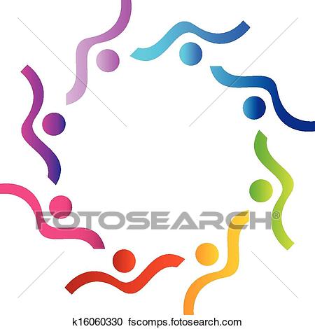 450x470 Clipart Of Swimming Teamwork People Logo K16060330