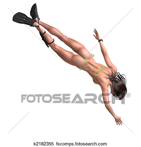 450x470 Stock Illustration Of Attractive Girl Swimming And Diving K2182355