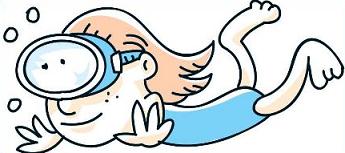 345x153 Free Swimming Cartoon Clipart