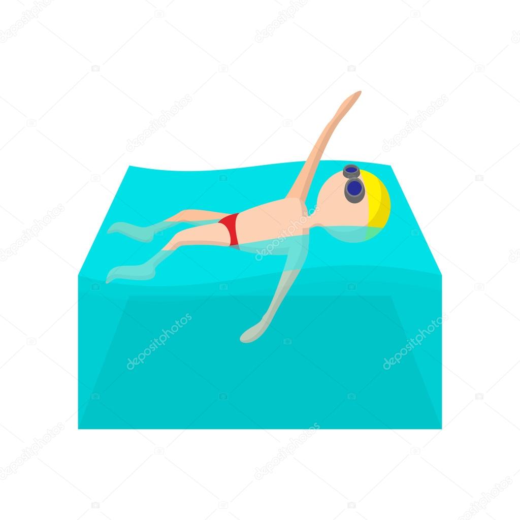 1024x1024 Swimming Backstroke Cartoon Icon Stock Vector Juliarstudio