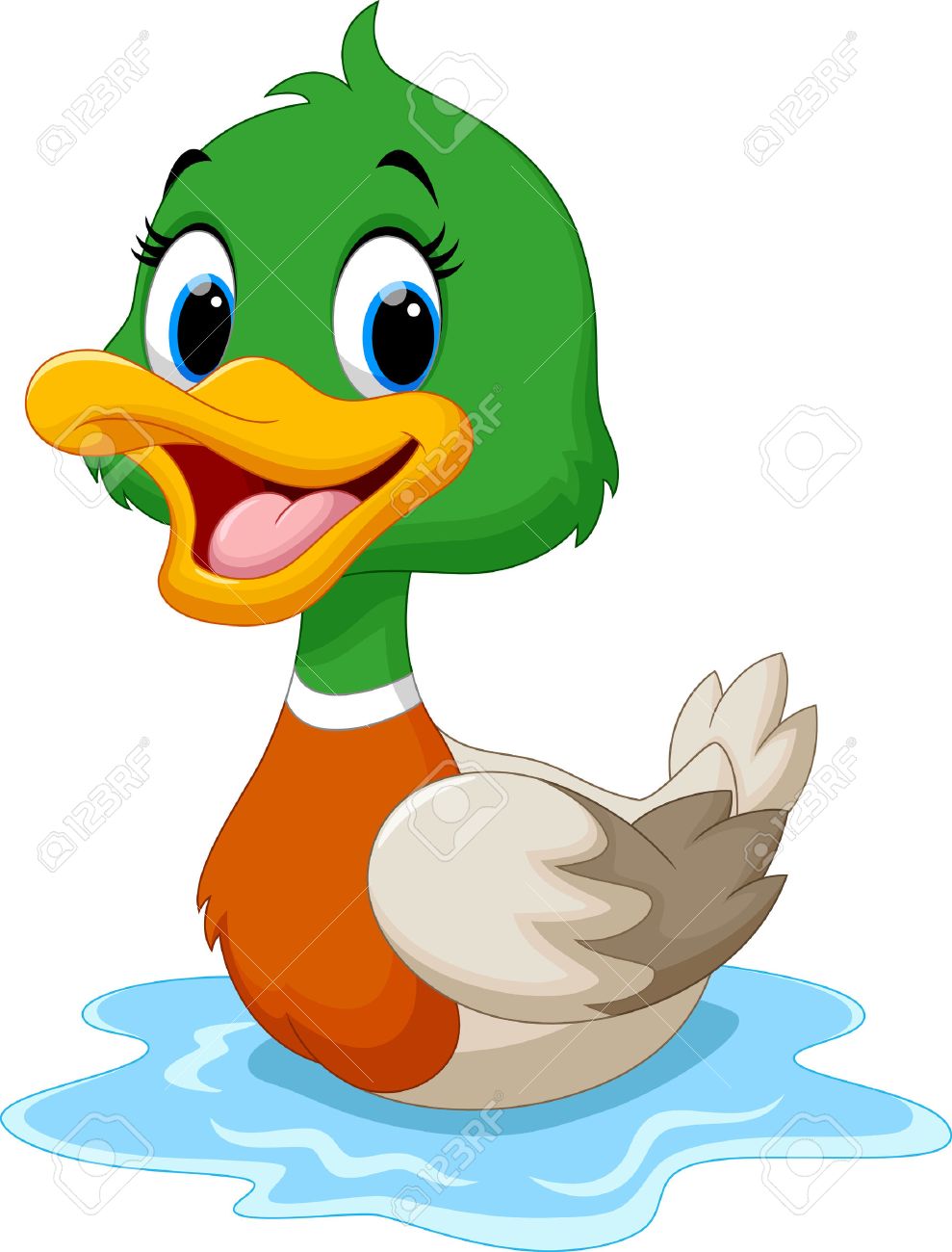 989x1300 Cartoon Duck Swimming Royalty Free Cliparts, Vectors, And Stock
