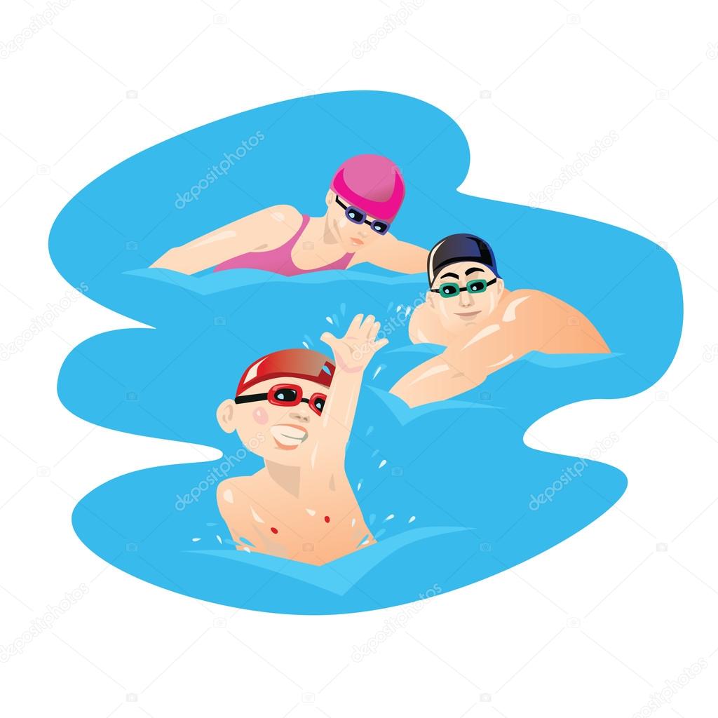 1024x1024 Children Sport With Parents Swimming