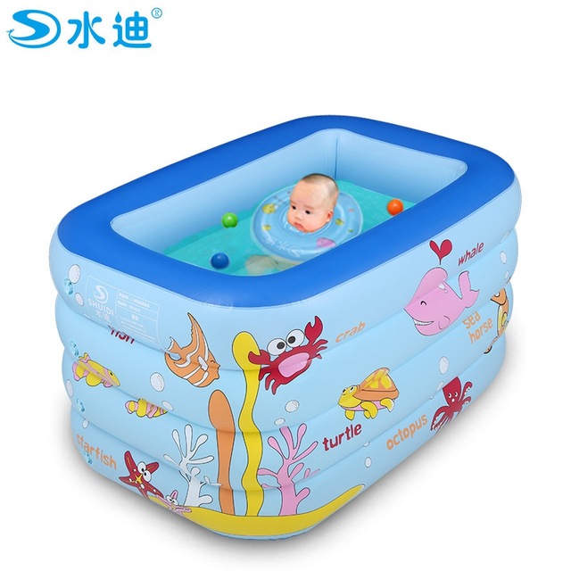 640x640 Inflatable Pool Portable Cartoon 4layers Children Splashing Ocean