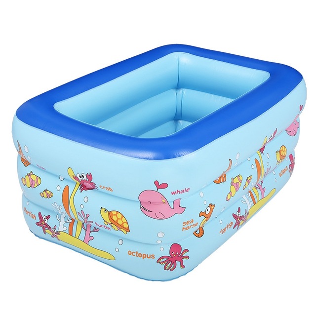 640x640 Inflatable Pool Rectangle 3layer Cartoon Children Splashing Sand