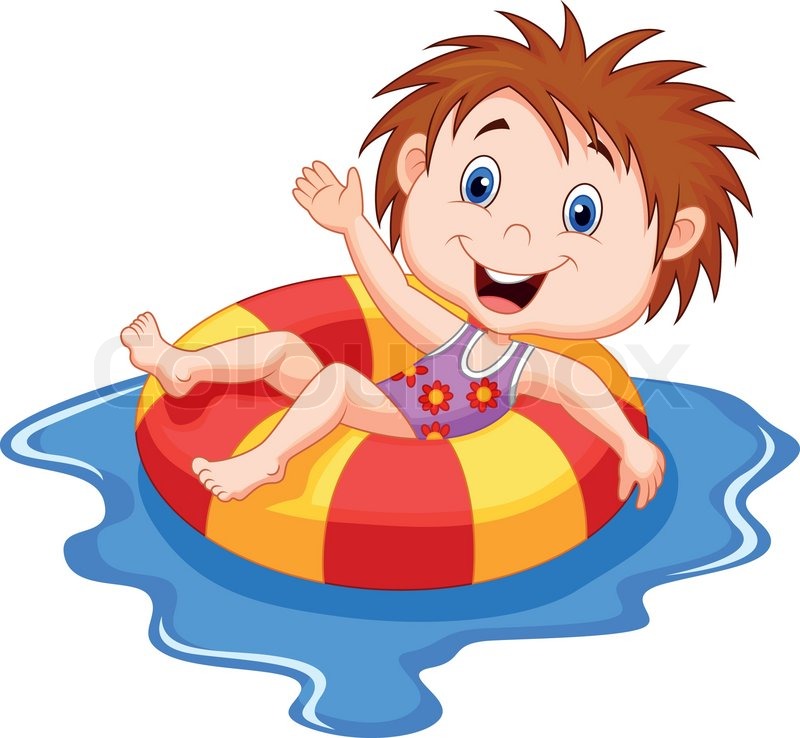 800x738 Vector Illustration Of Boy Cartoon Floating On An Inflatable