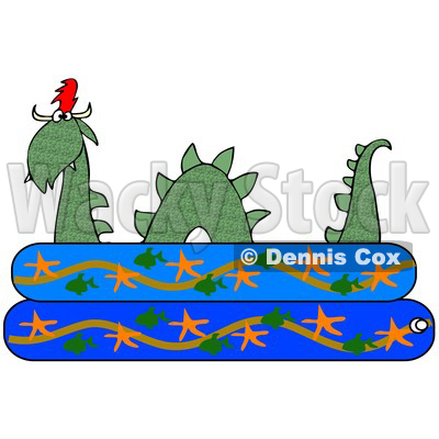 400x400 Of A Green Loch Ness Monster Plesiosaur Dinosaur In A Kiddie