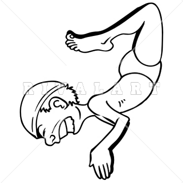 361x361 Swimmer Clipart Black And White