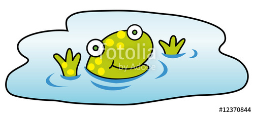 500x227 Swimming Frog Clipart