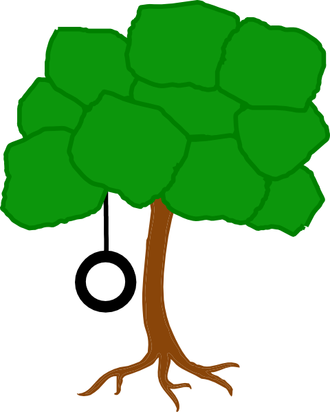 480x598 Tree Solid Color With Swing Clip Art