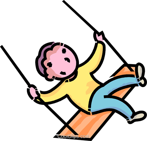 480x460 Boy On A Swing Royalty Free Vector Clip Art Illustration Vc109175