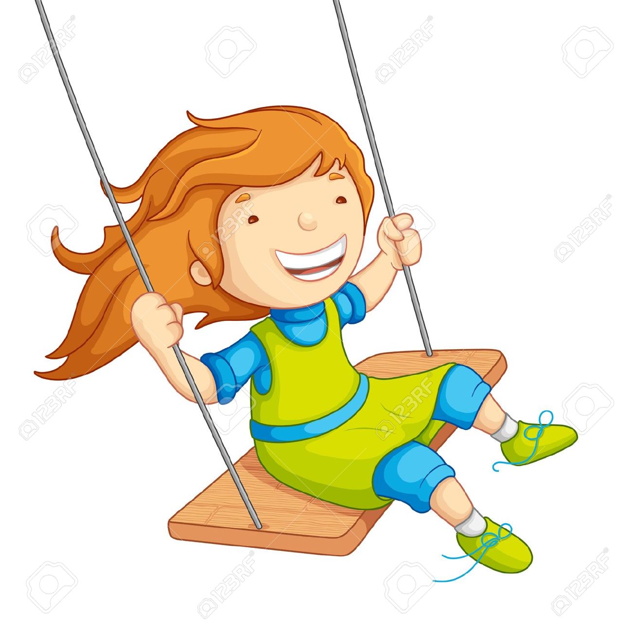 1300x1300 Girl On Swing Cliparts
