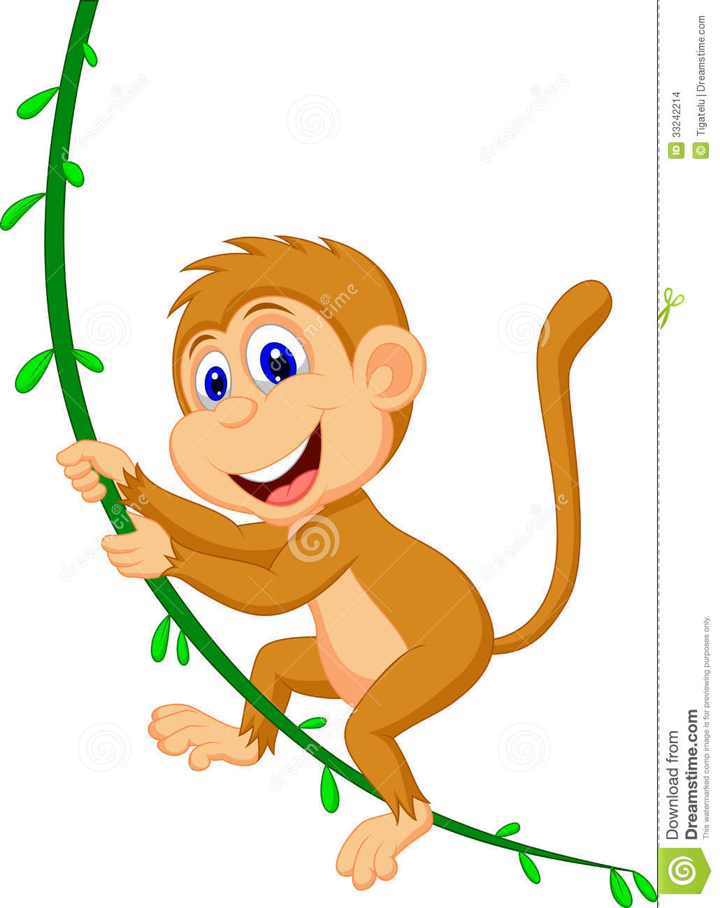 1030x1300 Monkey Swinging On A Vine Clip Art