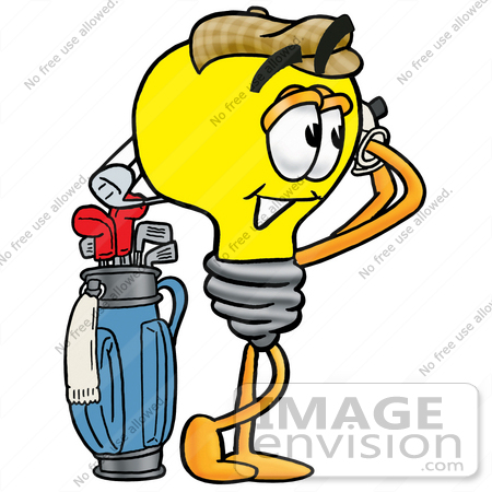 450x450 Clip Art Graphic Of A Yellow Electric Lightbulb Cartoon Character