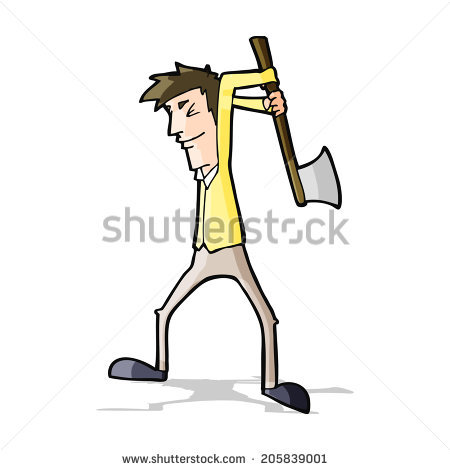 450x470 Man Swinging Ax