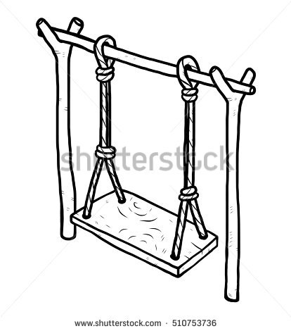 414x470 Swing Clipart Black And White