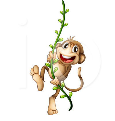 400x420 Swinging Monkey Clipart