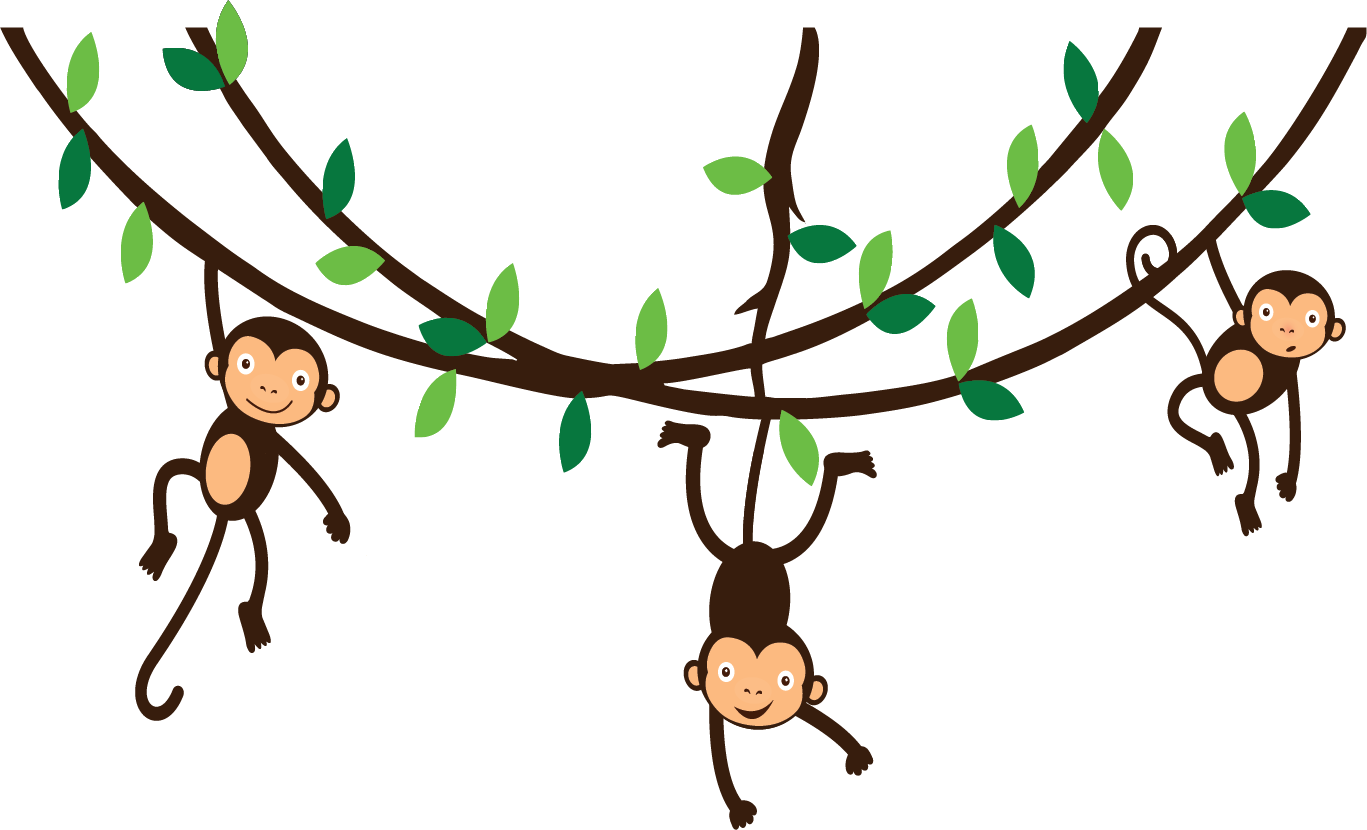 1367x830 Swinging Monkeys Clipart
