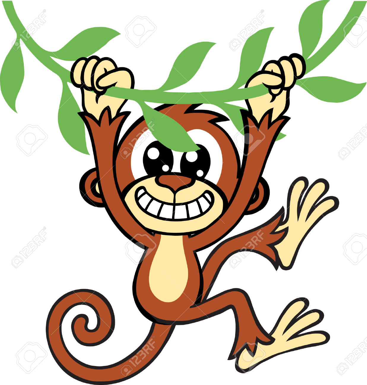 1237x1300 Swinging Monkey Clipart