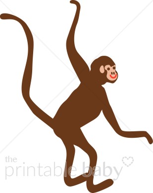 309x388 Swinging Monkey Clipart Jungle Baby Clipart