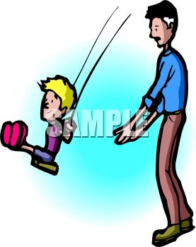 277x350 Dad Pushing His Son On The Swings