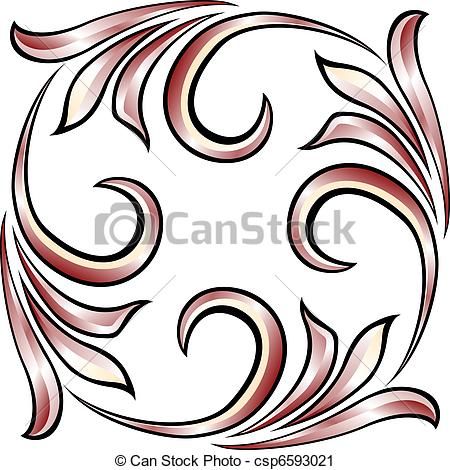 450x470 Fancy Blue Swirl Background Vector Clip Art Of Flora Design Number