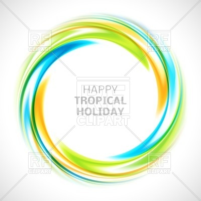 400x400 Abstract Swirl Circle In Blue, Green And Yellow Colors Royalty