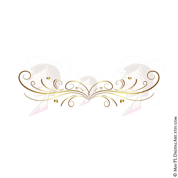 570x570 Gold Retro Swirl Page Border Decoration Elegant Curly