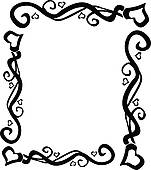 151x170 Heart Swirl Border Clipart
