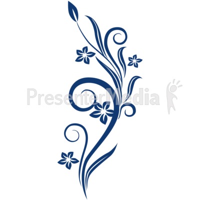 400x400 Vines Swirl Blue Flowers